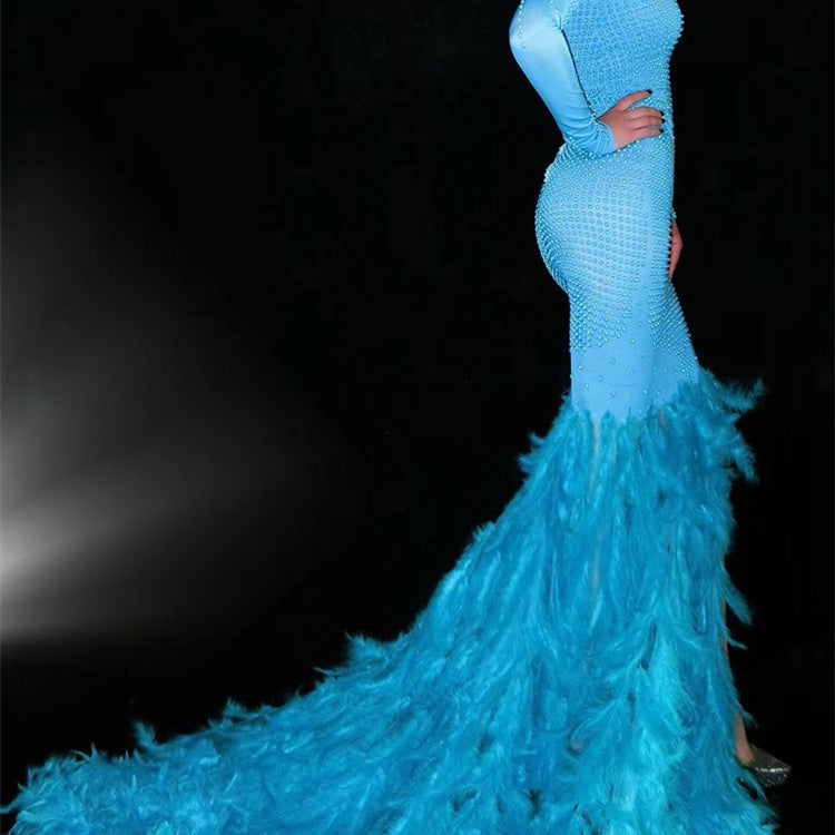 Aquila Feather Cascade Dress