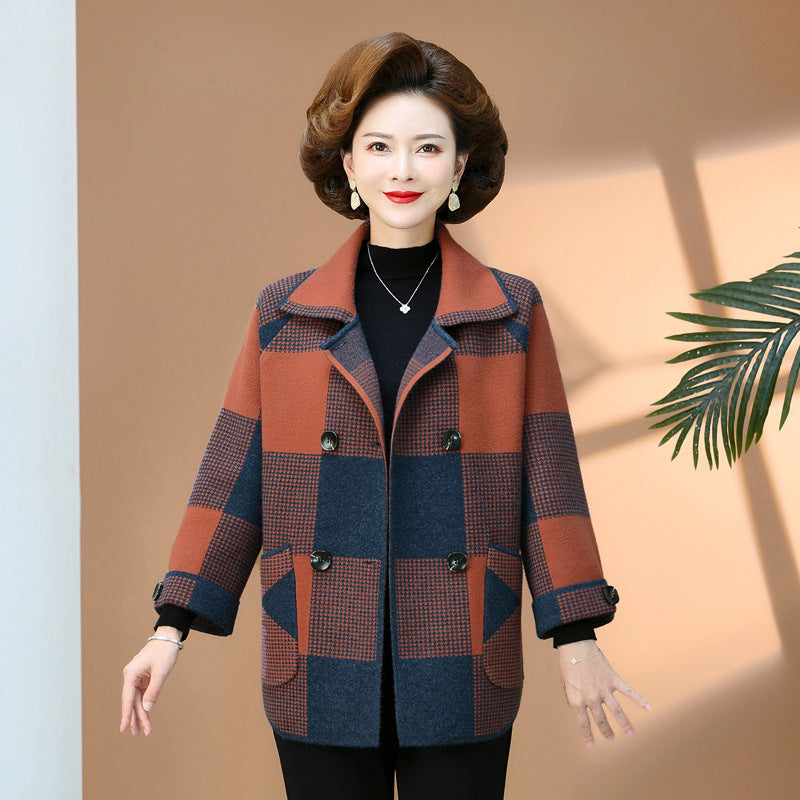 Checks & Charm Knitted Cardigan Coat