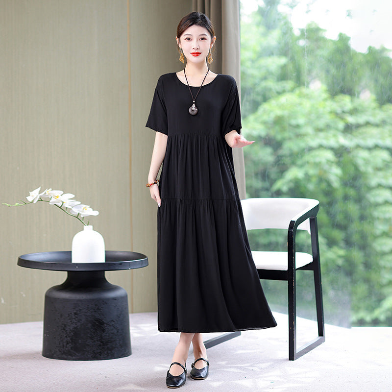 High End Floral Cotton Silk Dress For Women