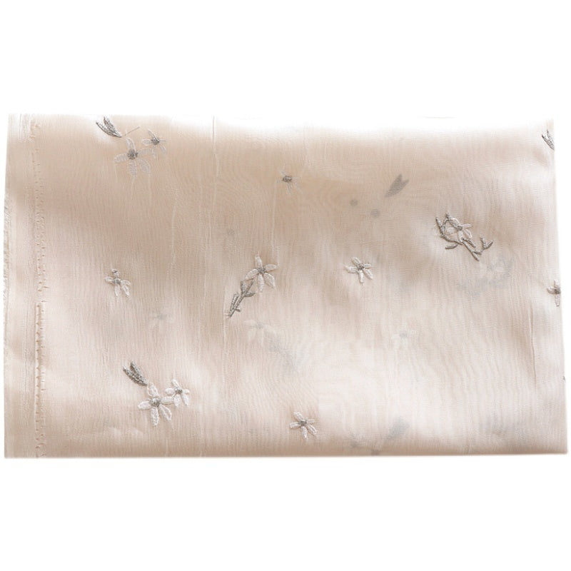 Embroidered Fabric Bright Silk Bark Wrinkled Clothing