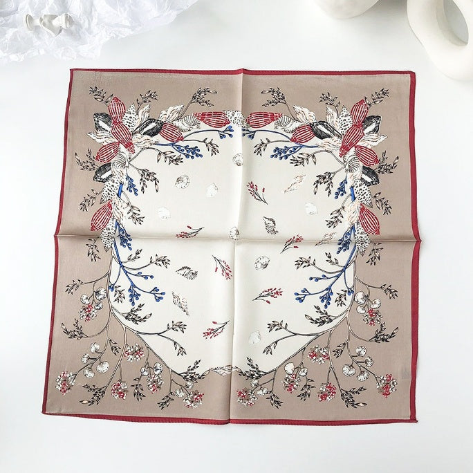 Fashion Simple Women's Silk Floral Scarf