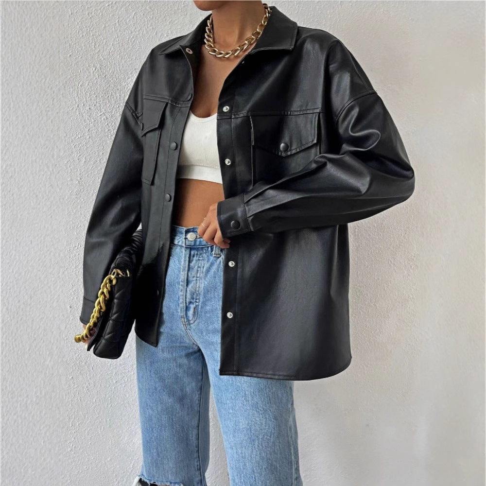 UrbanLuxe PU Pocket Jacket