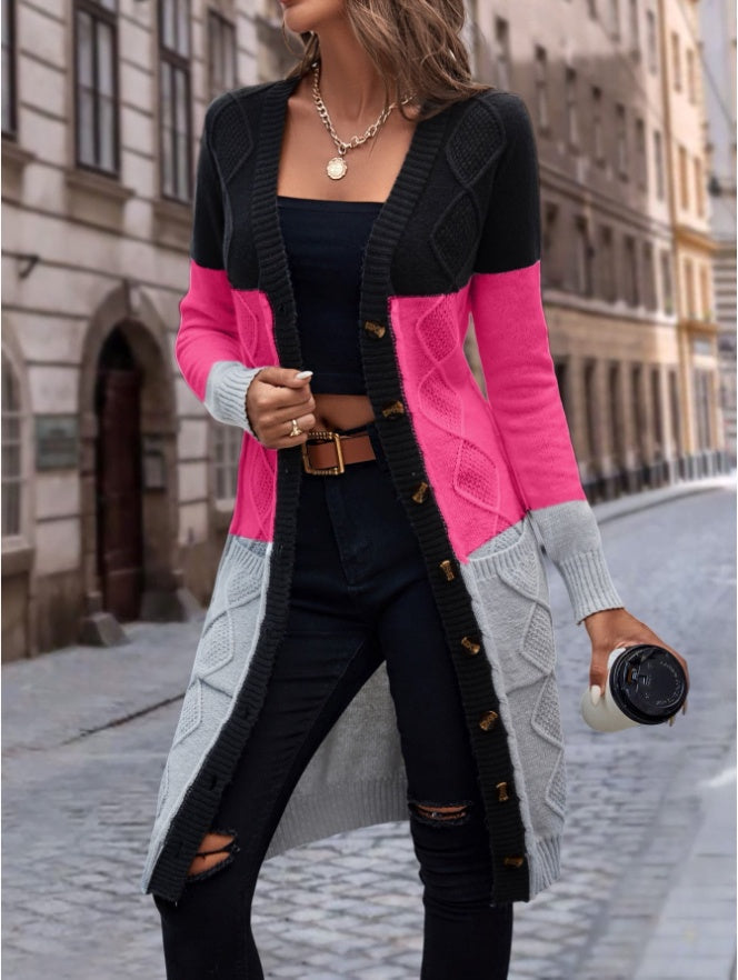 RoseMelt Colorblock Cardigan