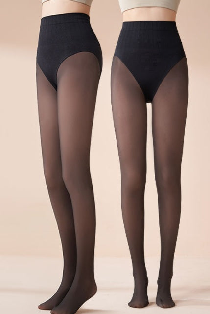 Black Silk Skin Penetrating Integrated Pants With Plush Insulation Pants