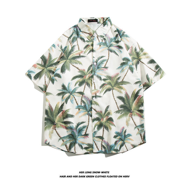 Hawaiian Ice Silk Short Sleeve Shirt Men