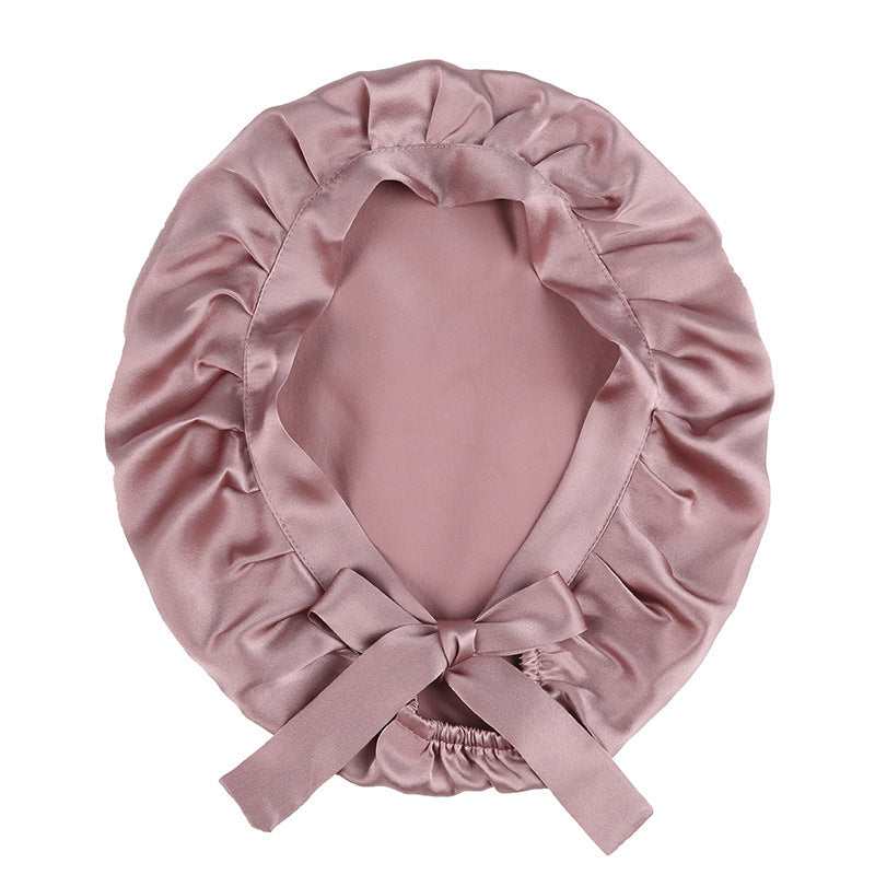Women's Solid Color Hair Care Silk Nightcap