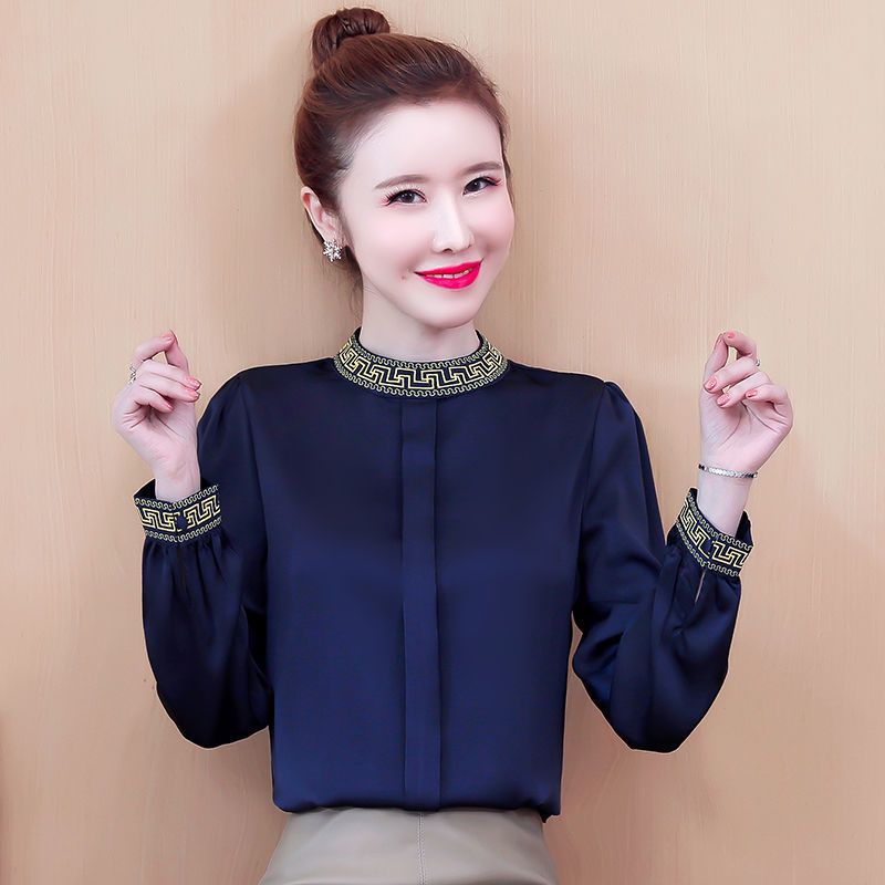 Silk Long-sleeved Blouse Autumn Silkworm Oversized Base