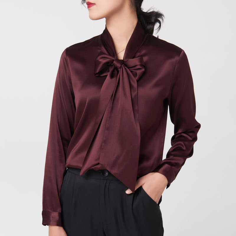 Women's Long Sleeve Silk Silk Shirt