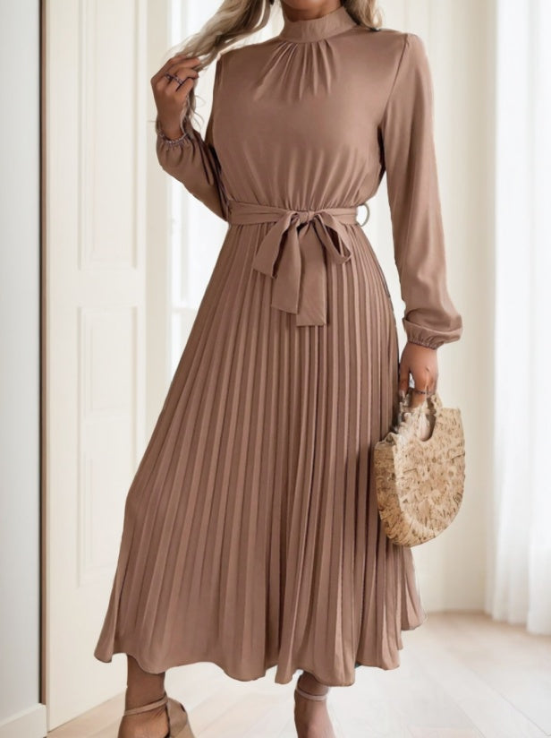 BelleNoir Bow Pleat Dress