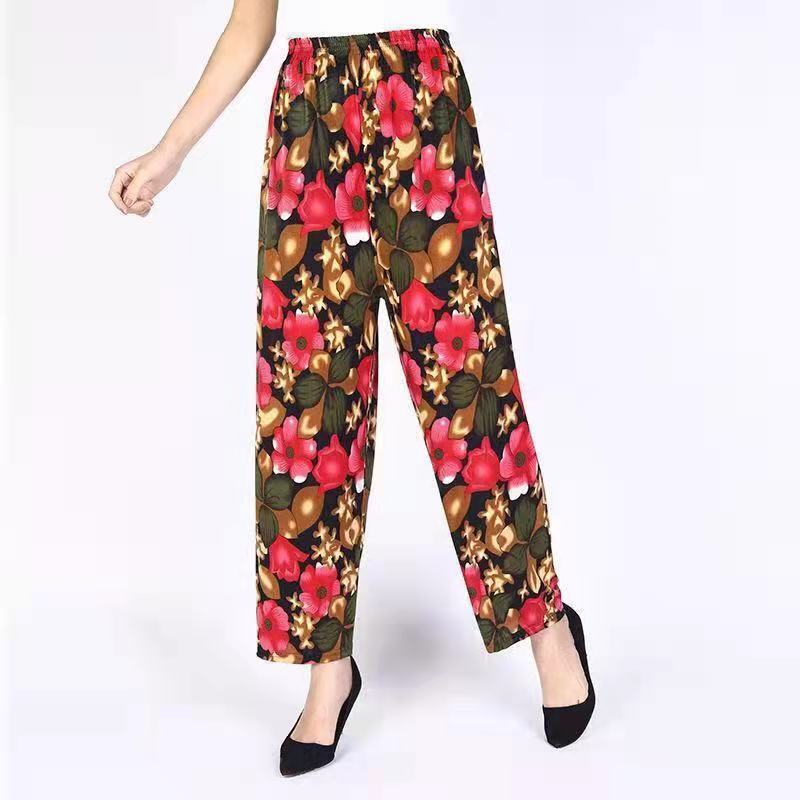 Women's Fashion Loose Casual Ice Silk Stretch Nine-quarter Pants