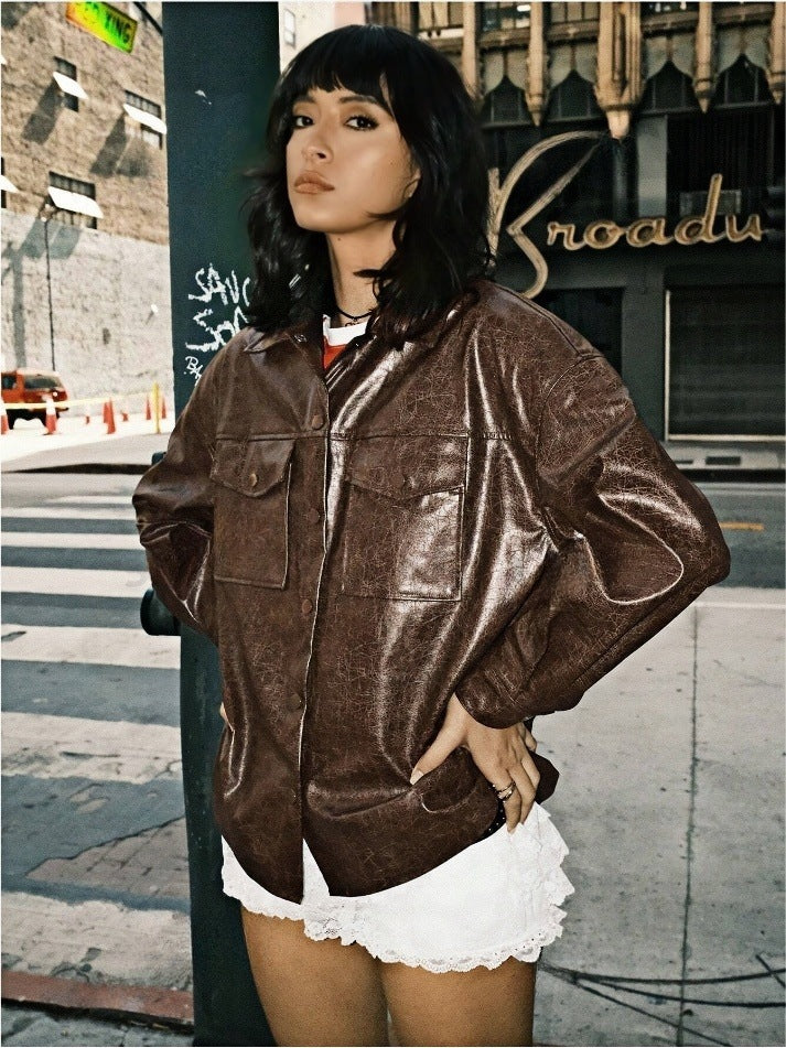 UrbanLuxe PU Pocket Jacket