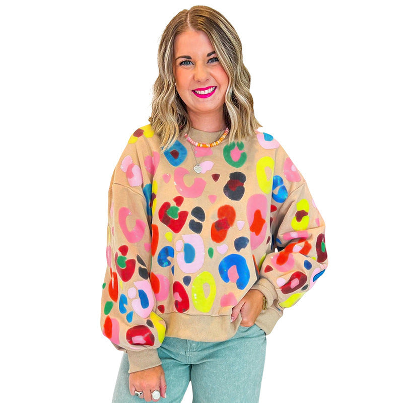 WildCozy Leopard Crew Sweatshirt