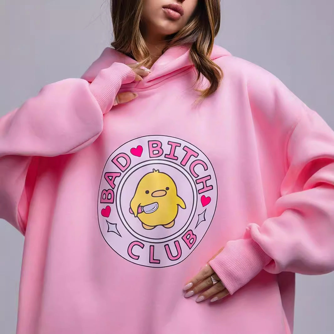 Playful Duck Print Unisex Hoodie