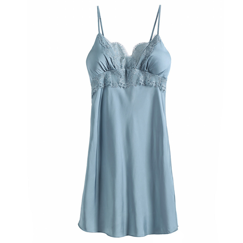 Thin Ice Silk Sexy Nightdress With Comfortable Satin