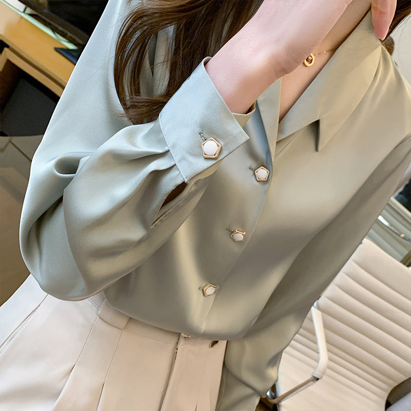 Satin Shirt, Autumn Fashion, Professional Design, Niche Mercerized High-end Shirt