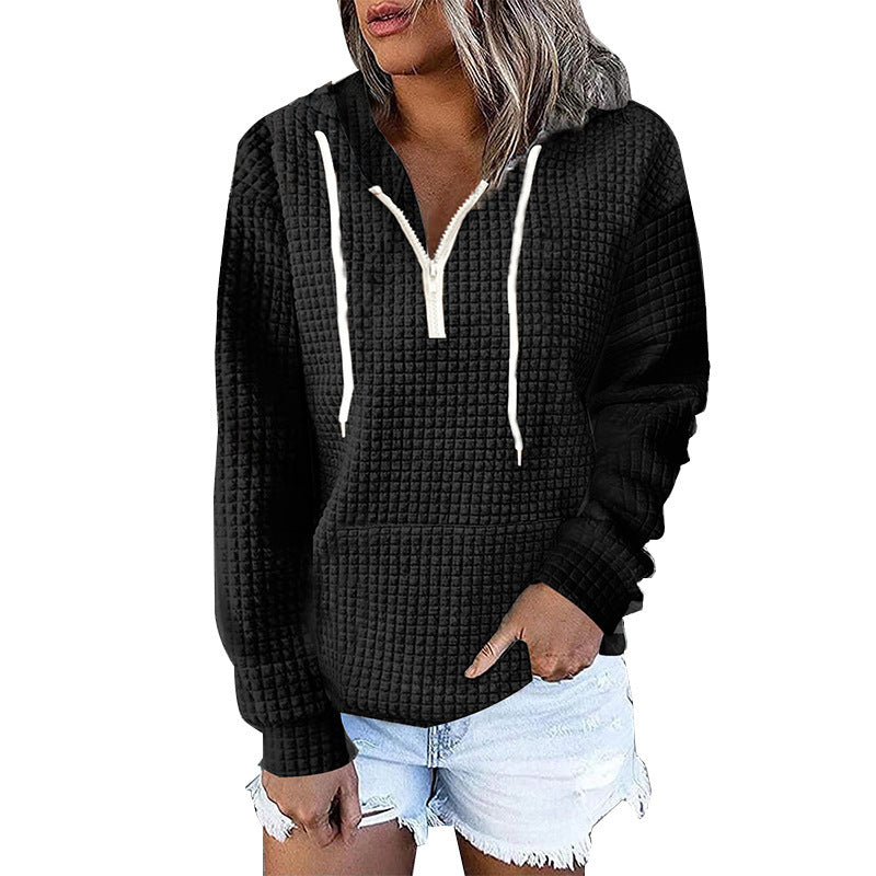 CozyWaffle Knit Hoodie Coat