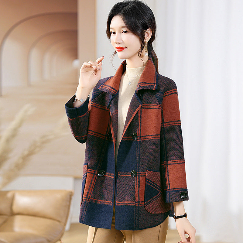 Checks & Charm Knitted Cardigan Coat