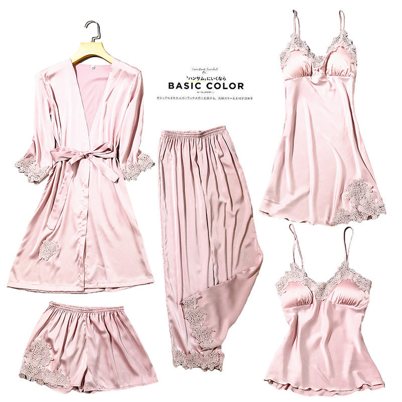 Women's Imitated Silk Pajamas Suit