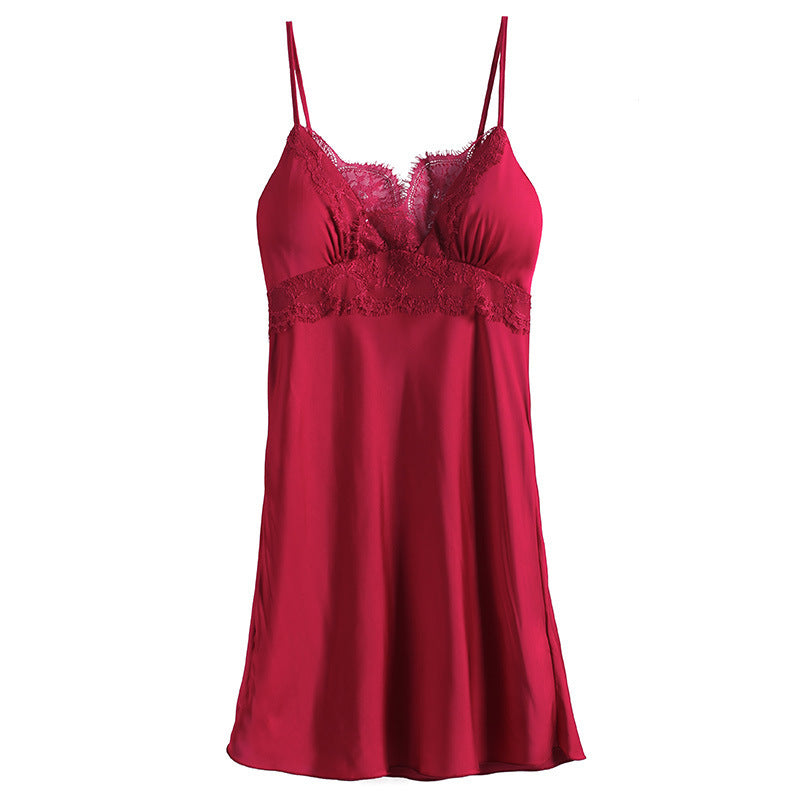 Thin Ice Silk Sexy Nightdress With Comfortable Satin
