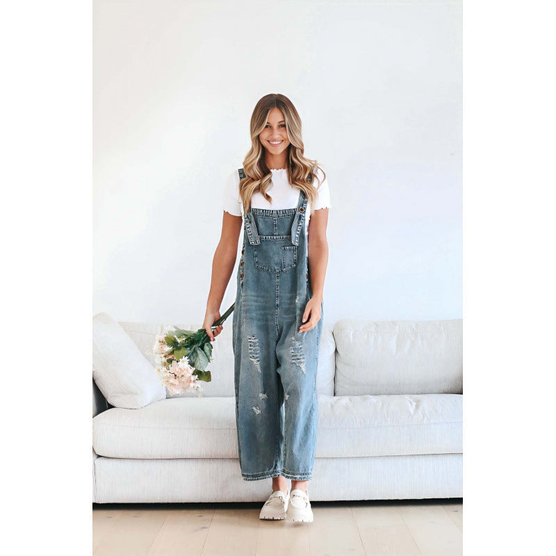 Vintage Rebel Wide-Leg Overalls