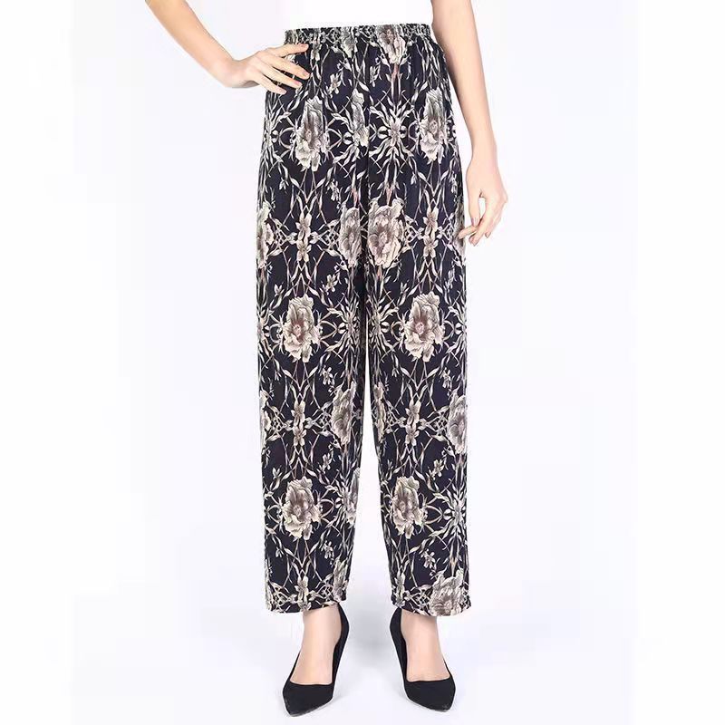 Women's Fashion Loose Casual Ice Silk Stretch Nine-quarter Pants