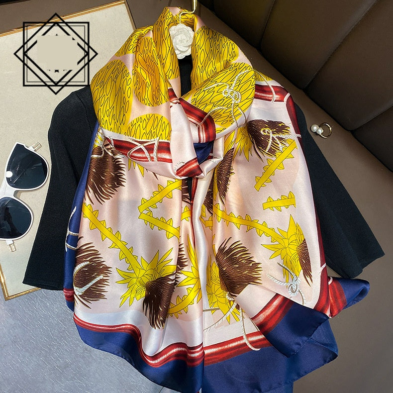 Summer Silk Women's Thin Section Fashion Lengthened Scarf Shawl