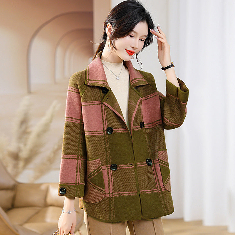Checks & Charm Knitted Cardigan Coat