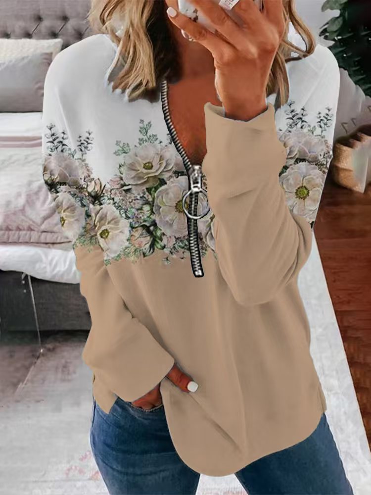 BloomEase Zippered Pullover Sweater