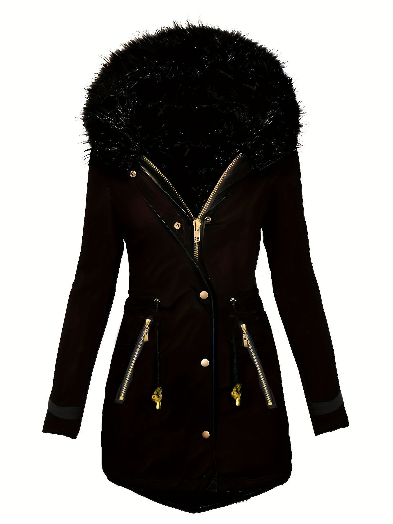 LuxeFur Oblique Zip Coat
