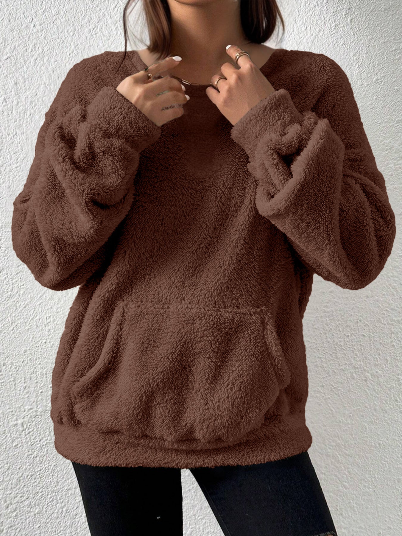 StyleEase Solid Sweatshirt