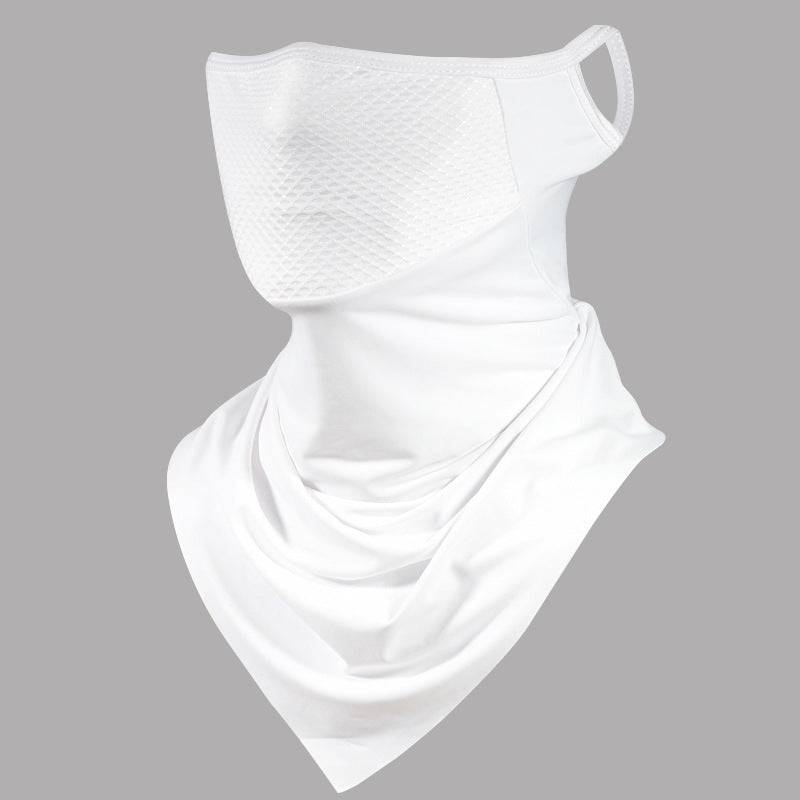 Summer Ice Silk Sunscreen Riding Ear Mask Breathable