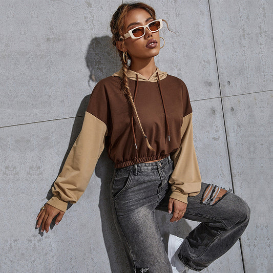 VibeSplit Cropped Hooded Sweater