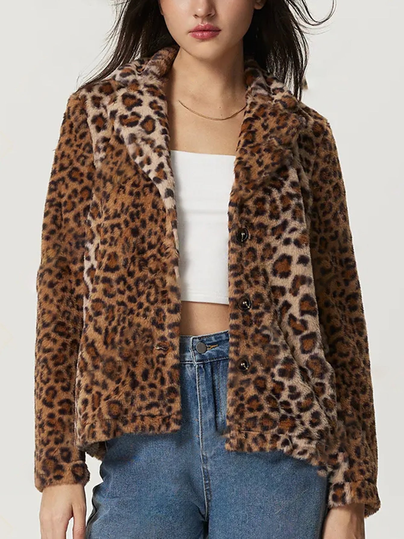 FierceElegance Buckle Leopard Coat