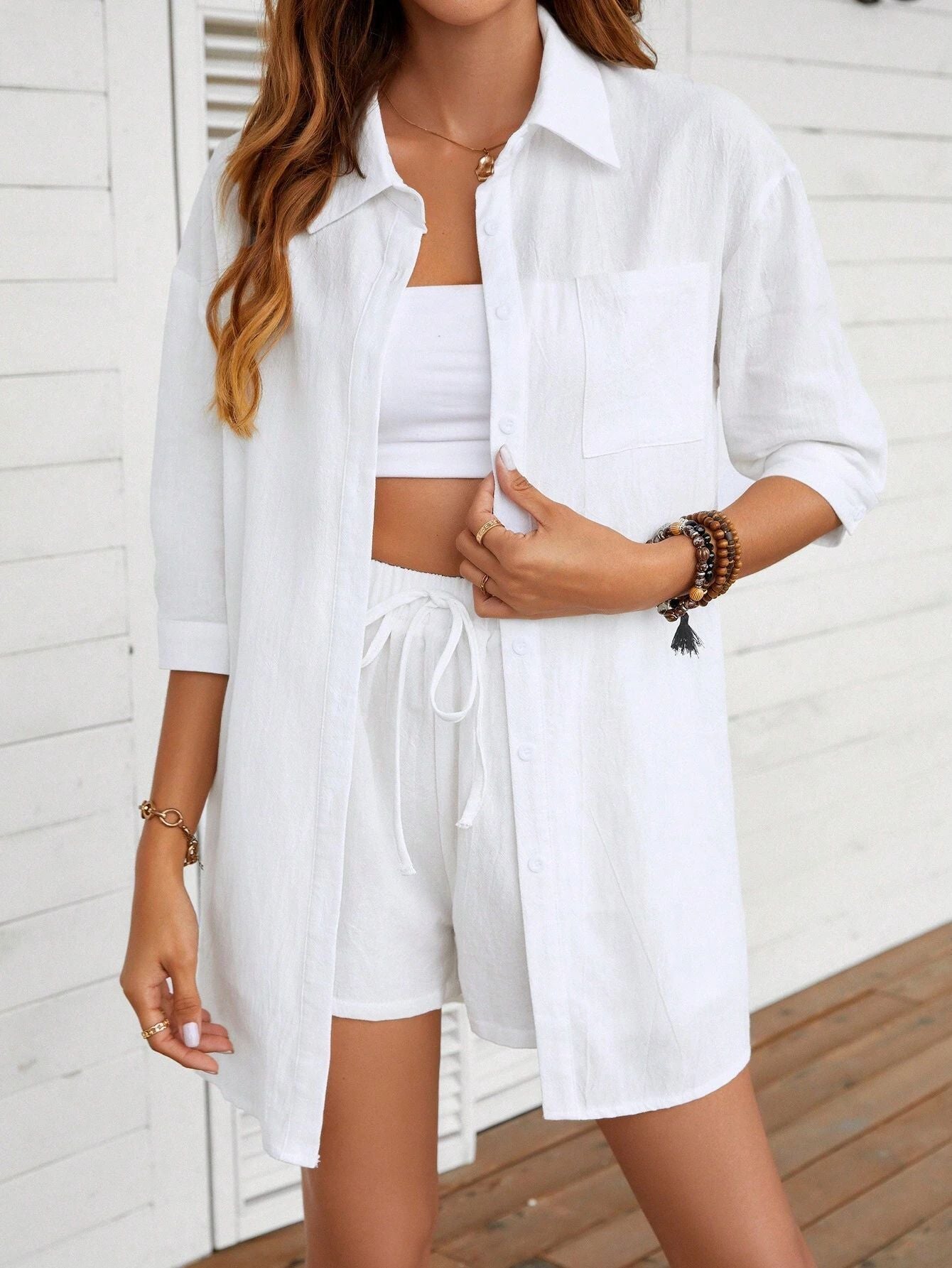Sorella Single-Breasted Shirt Set