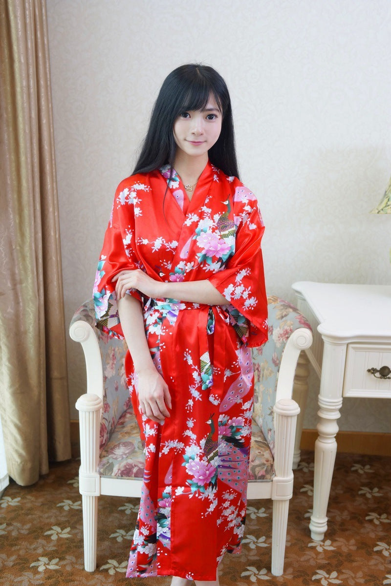 Fashion Sexy Simulation Silk Ladies Nightgown