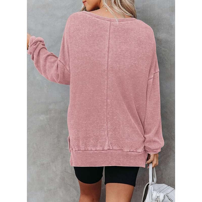 WaffleEase Side-Slit Pullover