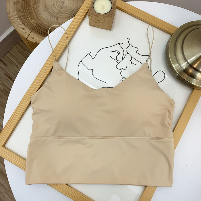 Summer Dress Bright Silk Beautiful Strap Chest Pad Wrap Chest Camisole