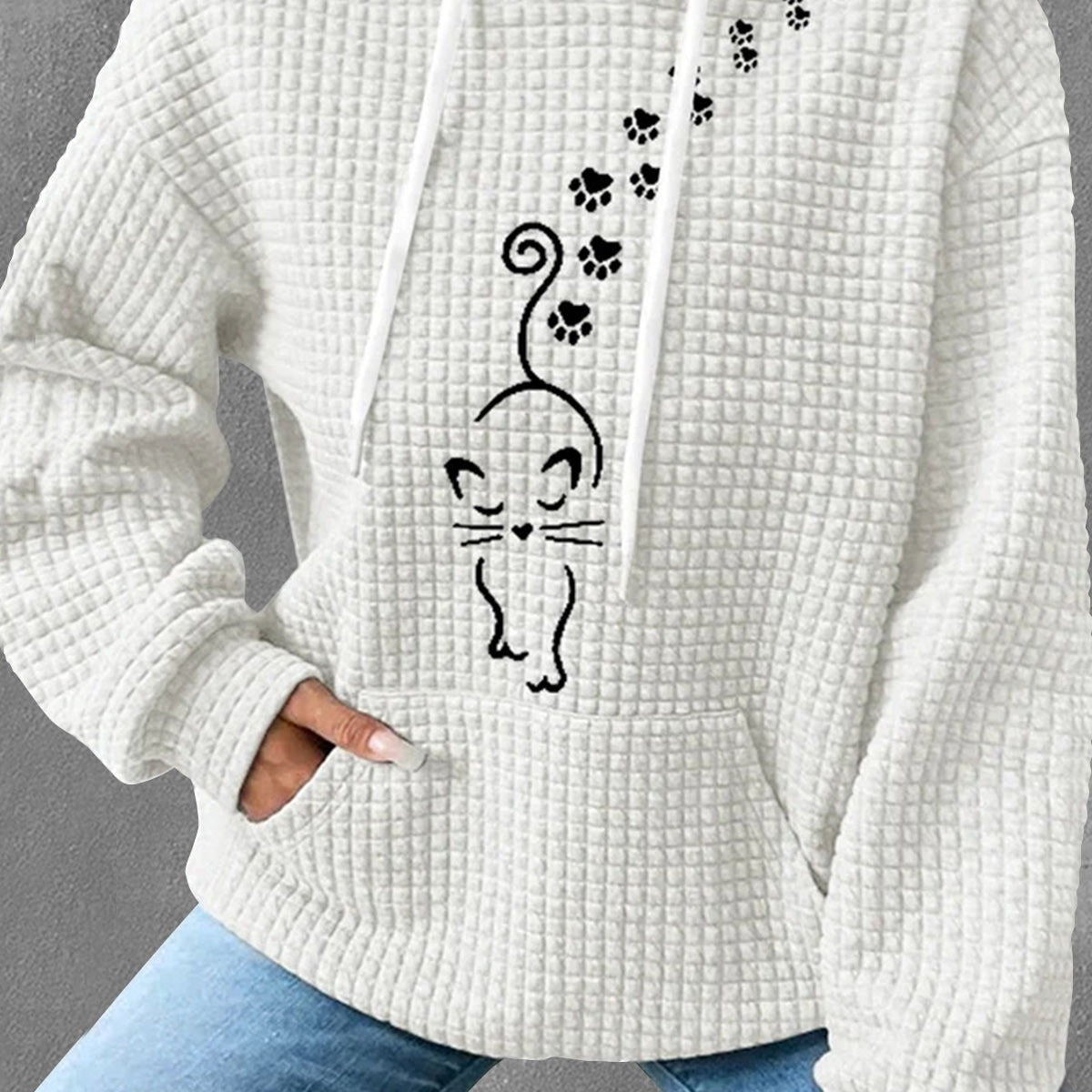WaffleWeave Patchwork Hoodie