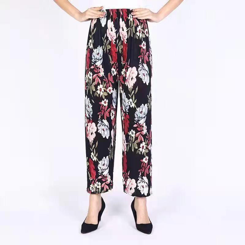 Women's Fashion Loose Casual Ice Silk Stretch Nine-quarter Pants