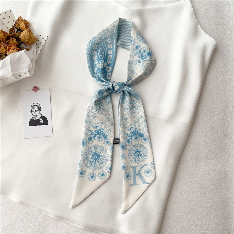 Women's Fashion Creative Letters Silk Scarf