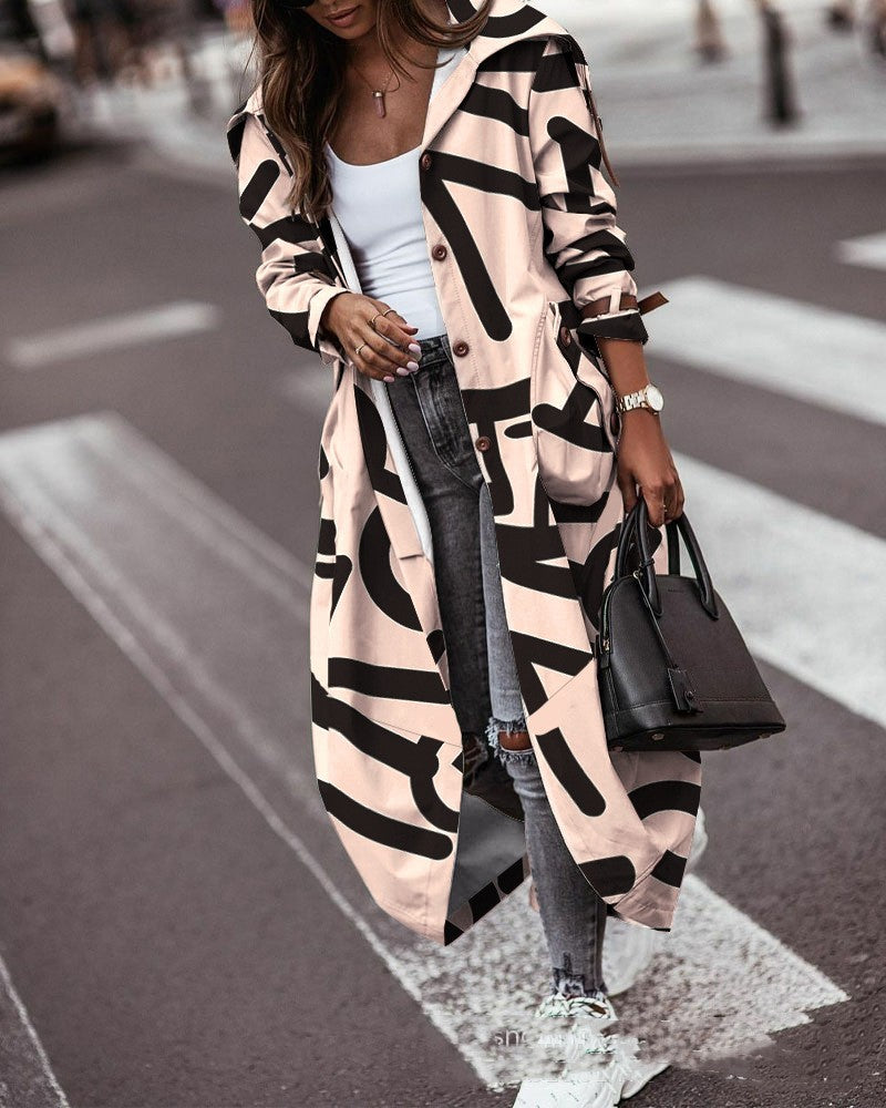 PrintAura Long Cardigan Coat