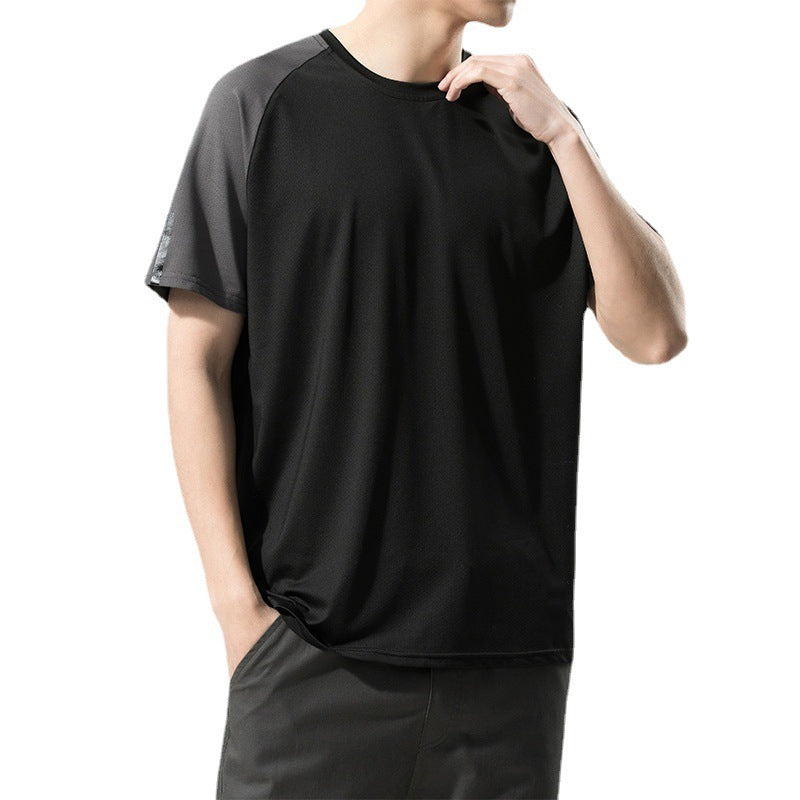 Ice Silk Short Sleeve Men's Round Neck