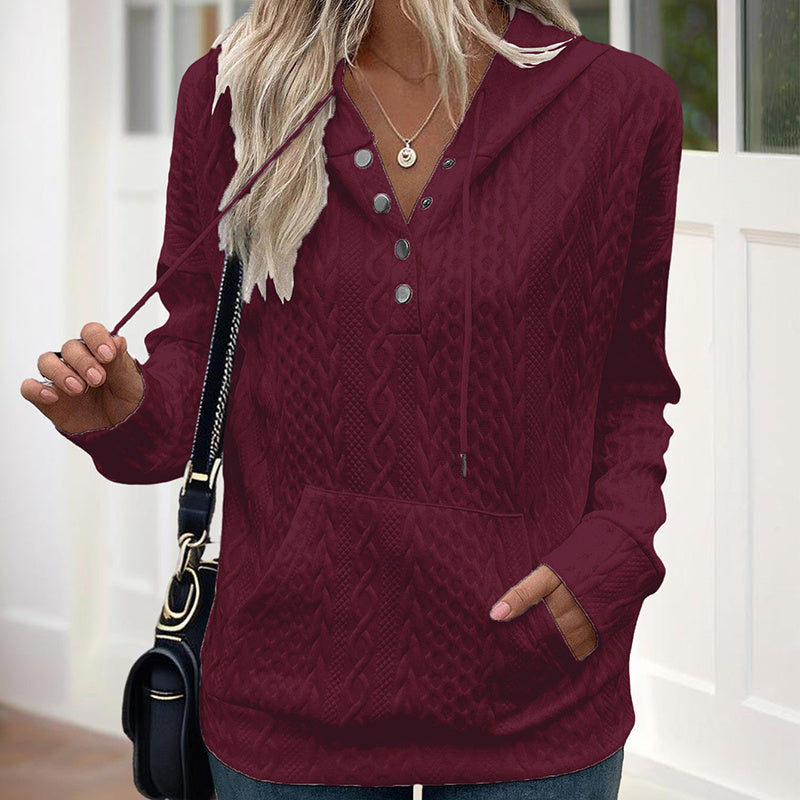 TexturaVibe Button Hoodie