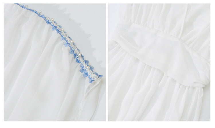 Temperament Solid Color Waist Silk Long Dress