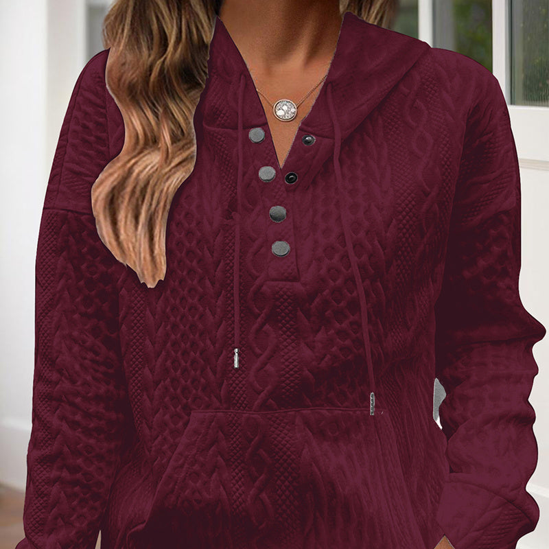 TexturaVibe Button Hoodie