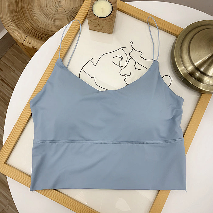 Summer Dress Bright Silk Beautiful Strap Chest Pad Wrap Chest Camisole