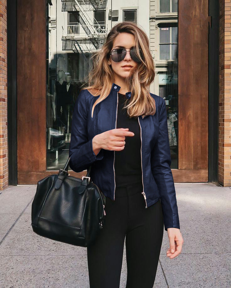 LuxeEdge PU Suit Jacket