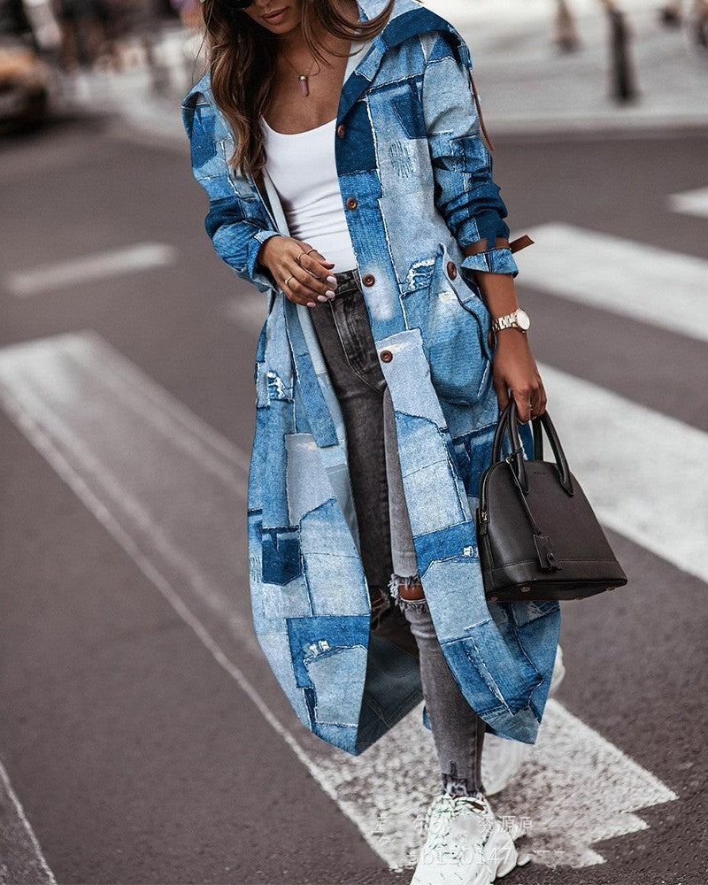 PrintAura Long Cardigan Coat