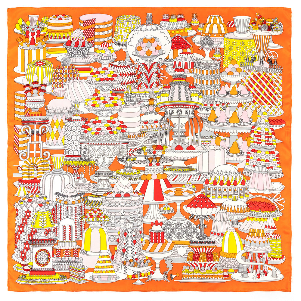 Women's Hand Rolled Printed Silk Scarf