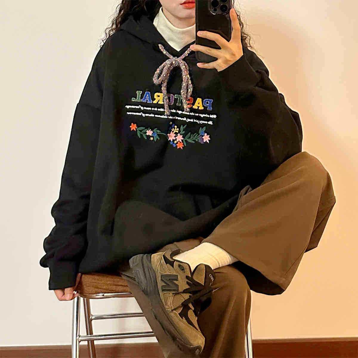 EmbroiChic Hoodie Coat